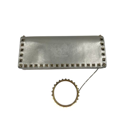 Valentino Garavani Metallic Leather Rockstud Bracelet Clutch Bag