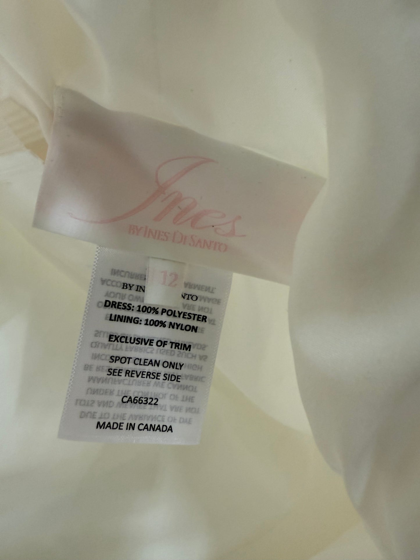 Ines by Ines Di Santo Floral Applique Long Sleeve Wedding Gown