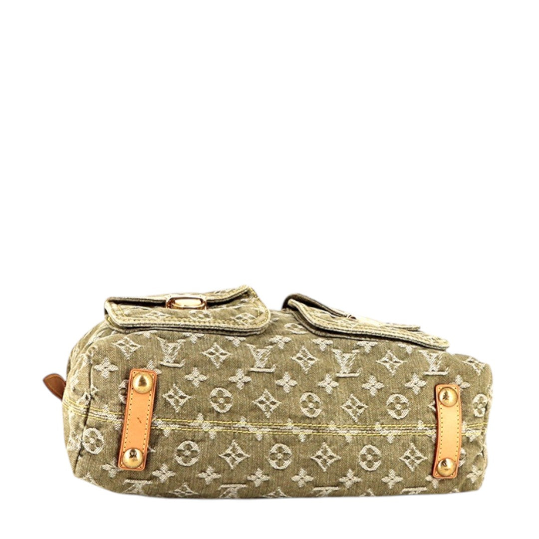 Louis Vuitton Denim Monogram GM Baggy Shoulder Bag Green