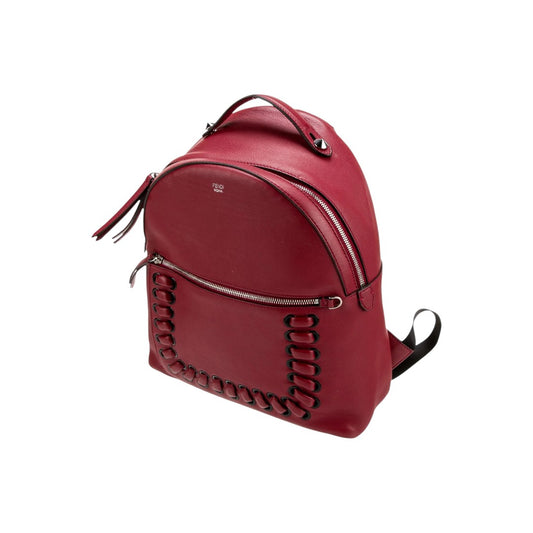 Fendi Leather Whipstitch Accent By The Way Medium Backpack Red
