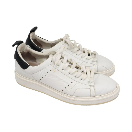 Golden Goose White Leather Lace-Up Low Top Starter Sneakers