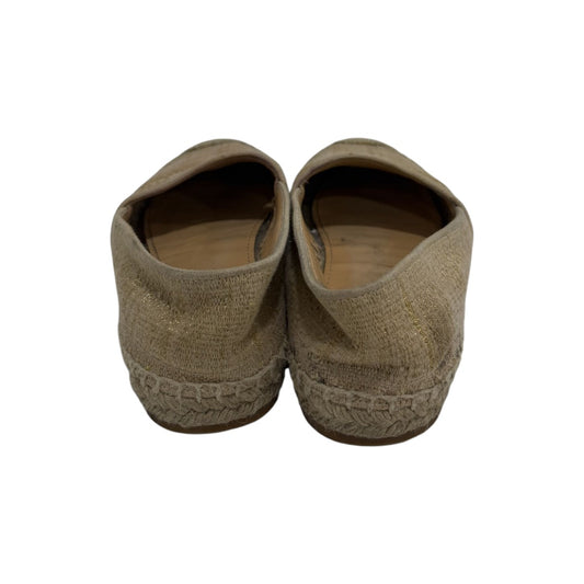 Christian Dior Gold Granville 62K Gold Logo Embroidered Espadrille Flats