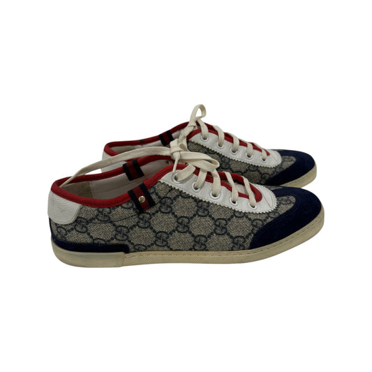 Gucci GG Supreme Multicolor Canvas Suede Barcelona Low-Top Sneakers