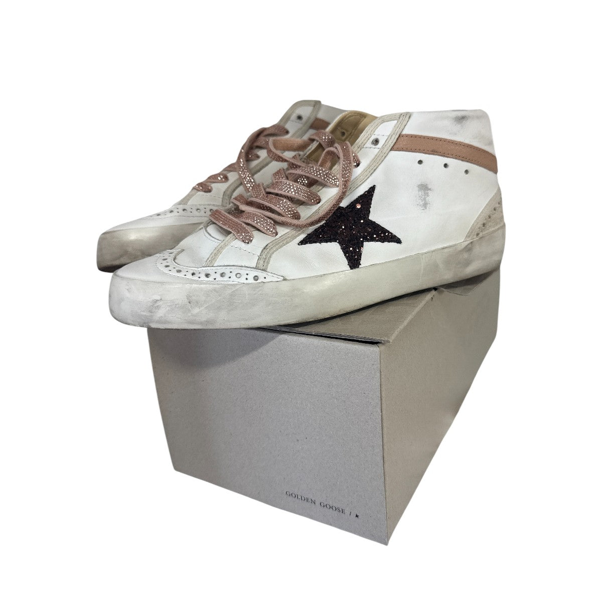 Golden Goose White Nappa Leather Mid Star Classic Mid-Top Sneakers