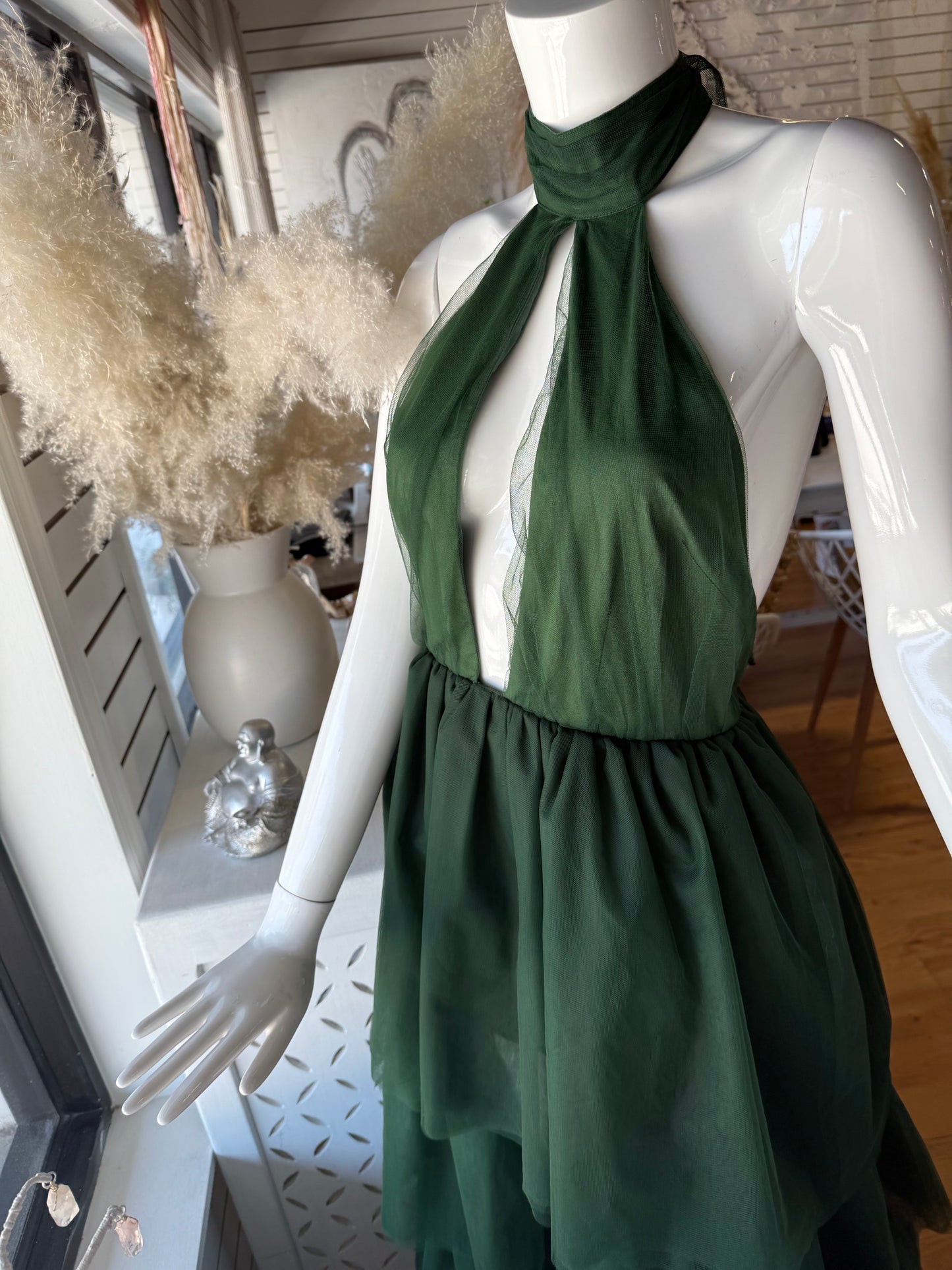 Lovers and Friends green halter dress