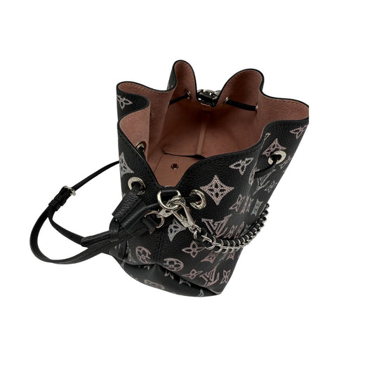 Louis Vuitton Leather LV Monogram Mahina Flight Mode Bella Bag Black Pink