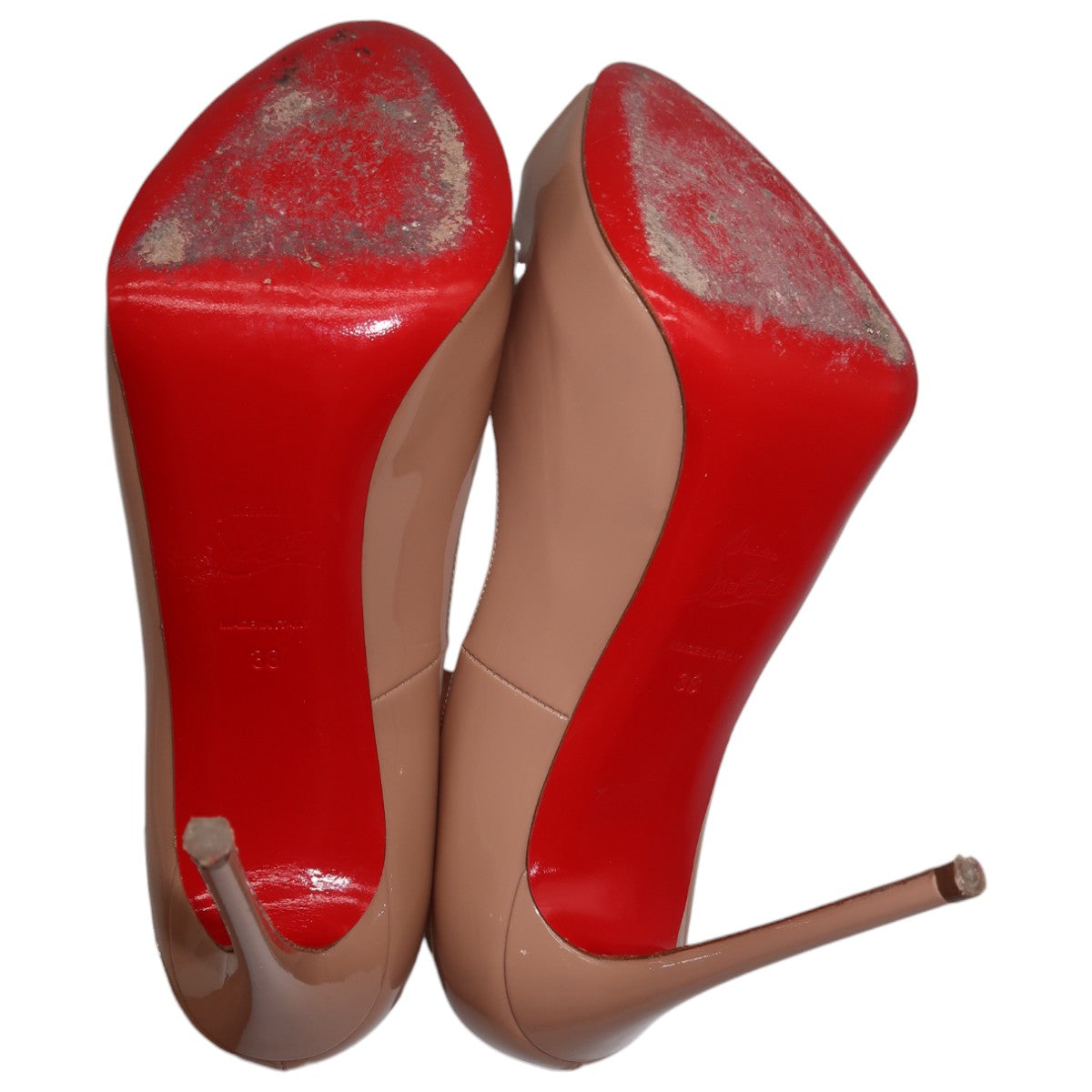 Christian Louboutin Nude Patent Leather New Very Prive Platform Pumps