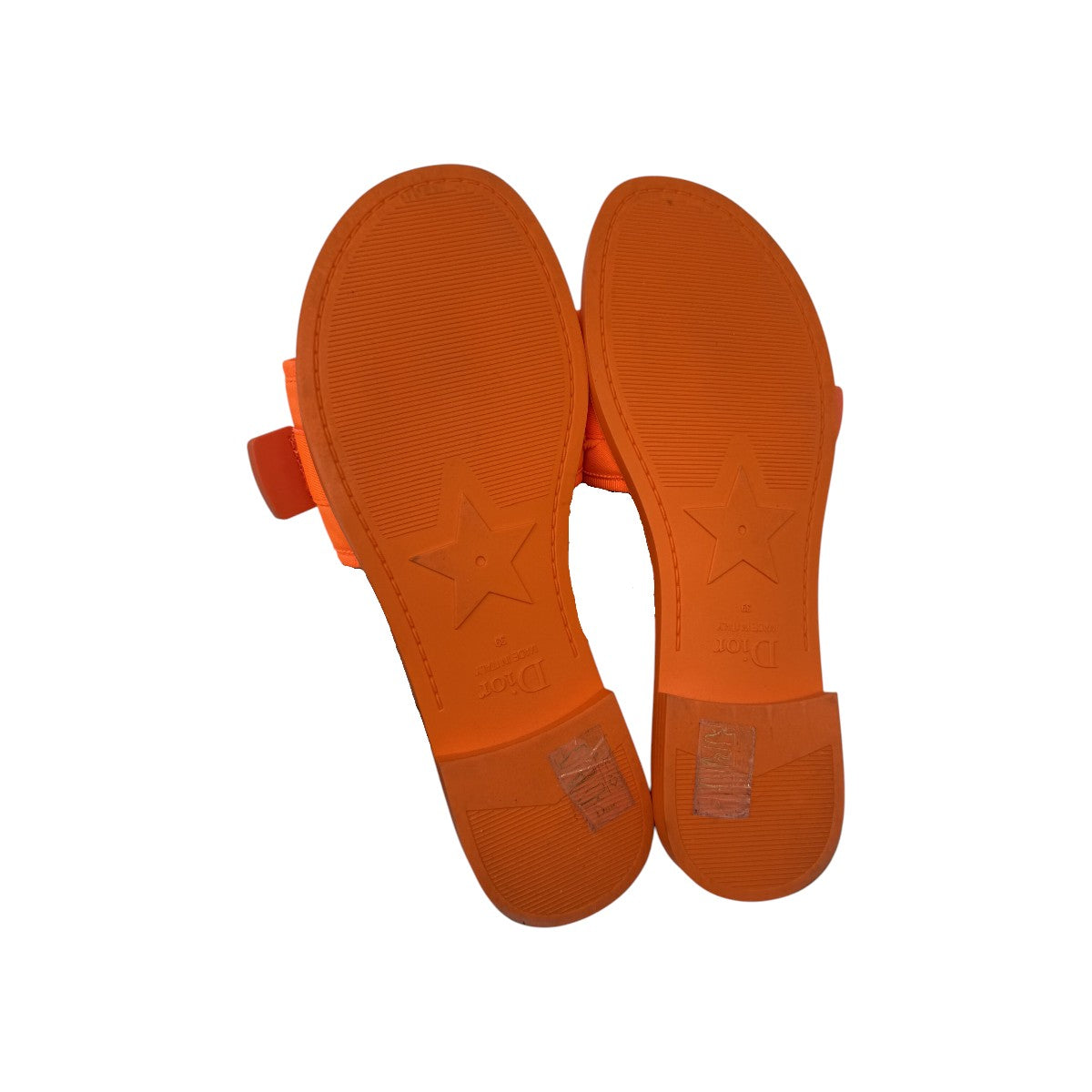 Christian Dior Orange Fluo Technical Stretch Fabric Diorevolution Slides