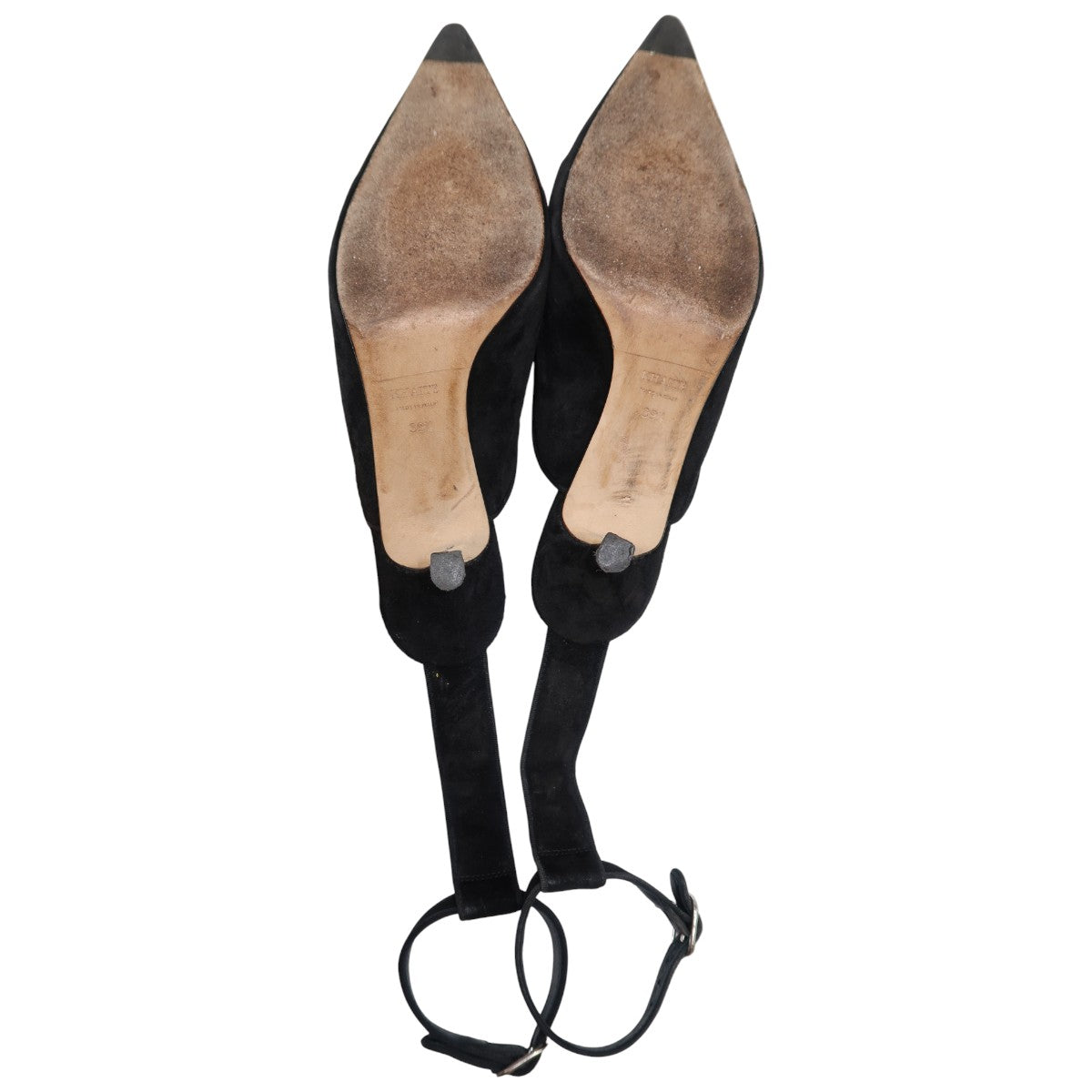 Khaite Black Suede Pointed Toe Sterling Heel Pumps