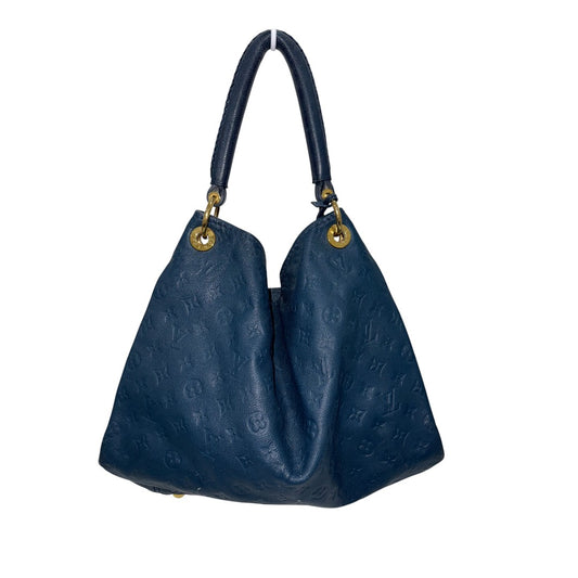 Louis Vuitton Monogram Empreinte Leather Artsy MM Hobo Tote Bag Blue
