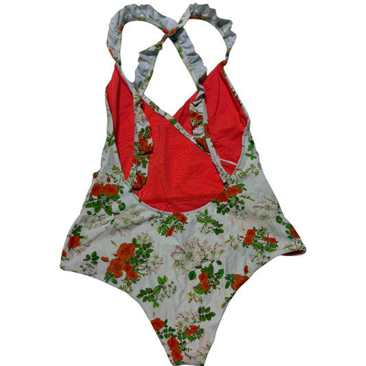 Bodysuit Floral Print Back One-piece V-neck Swimsuit