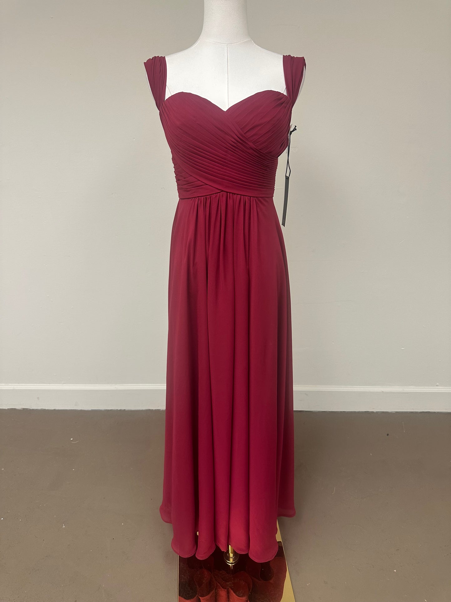 Nicole Miller Red Bridesmaid Bridal Formal Pleated Dress Size XL