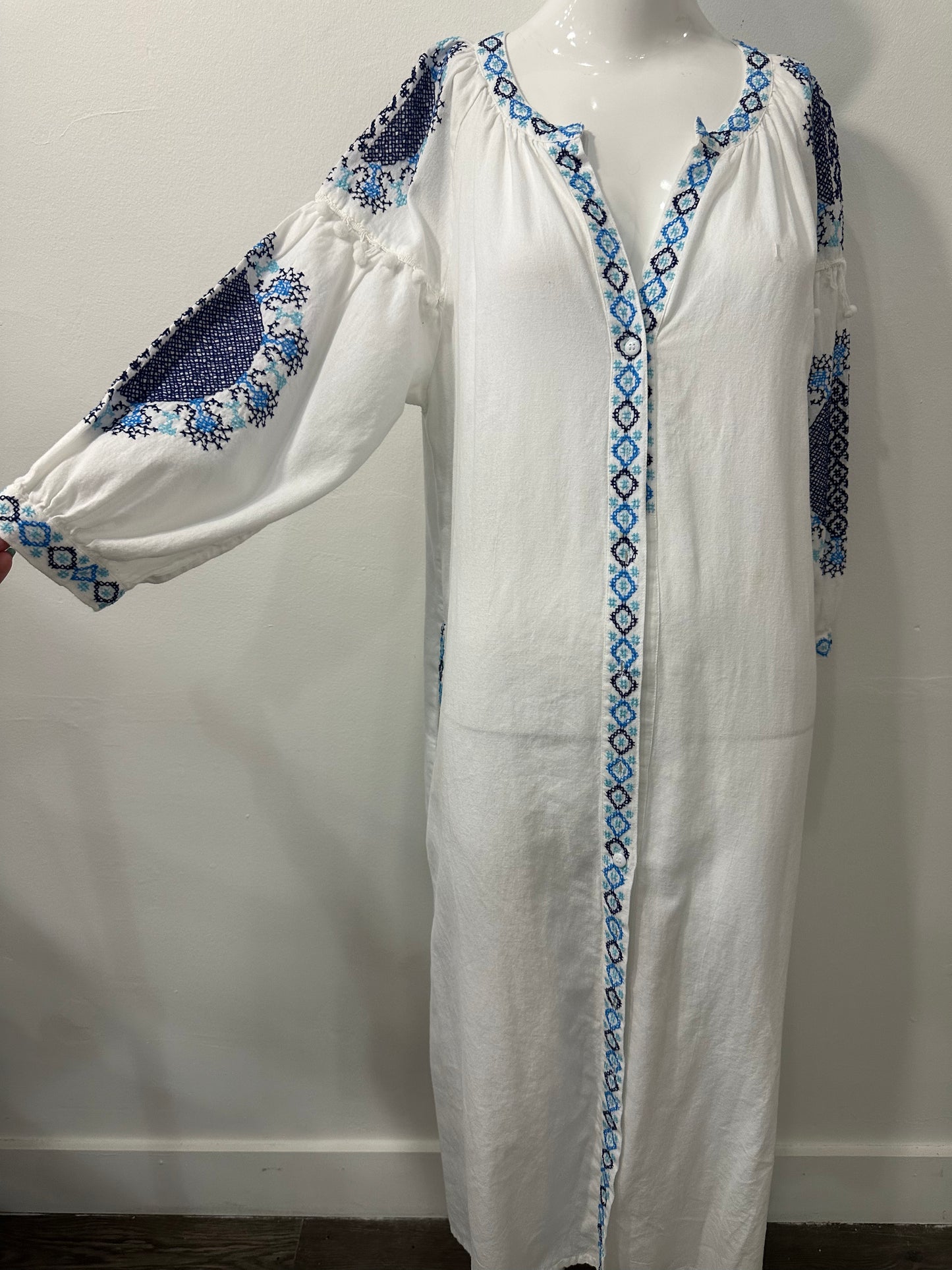 Melissa Odabash Ally Belted Embroidered Cotton-voile Midi Dress White Size S