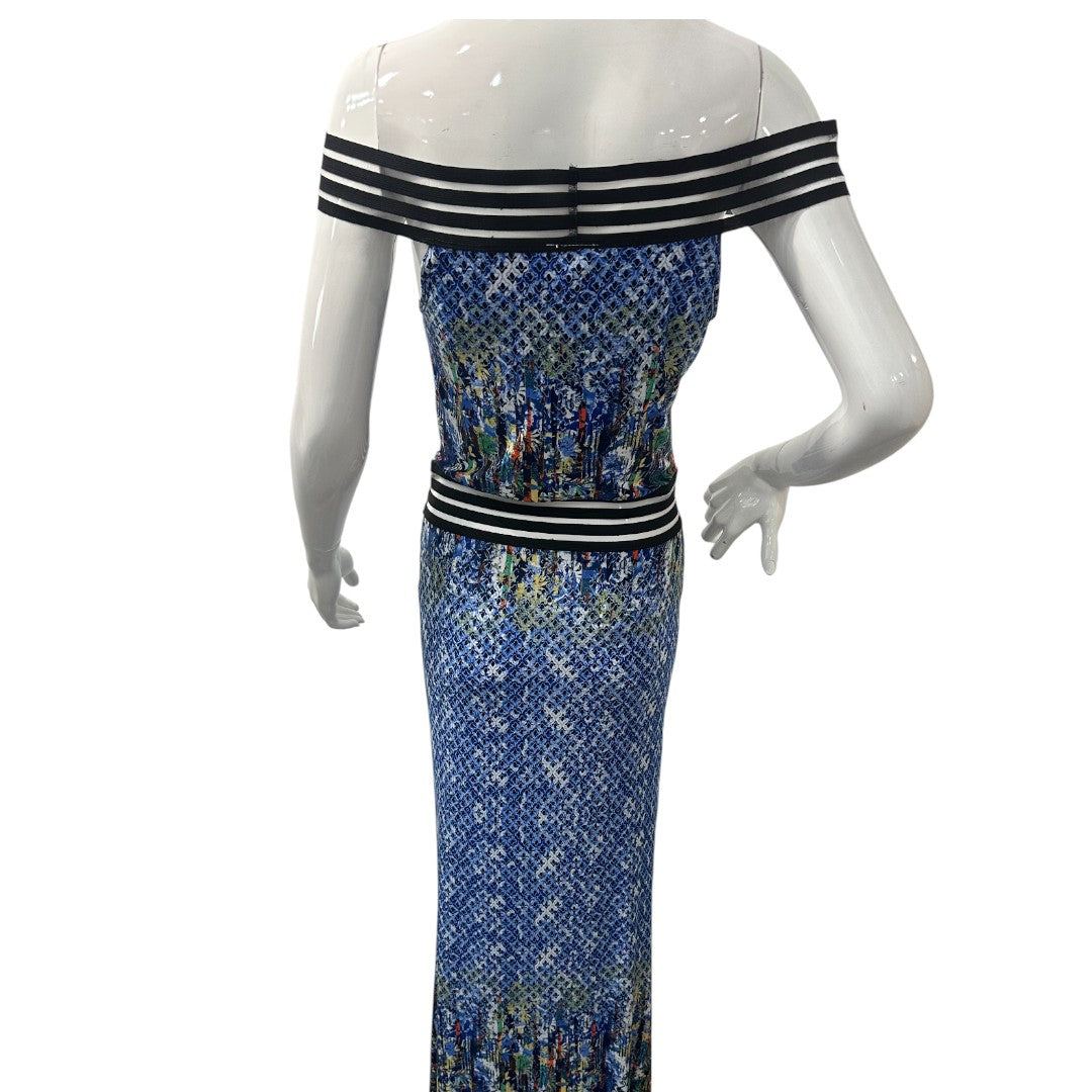 Palacio Abstract Pattern Off-The-Shoulder Maxi Dress