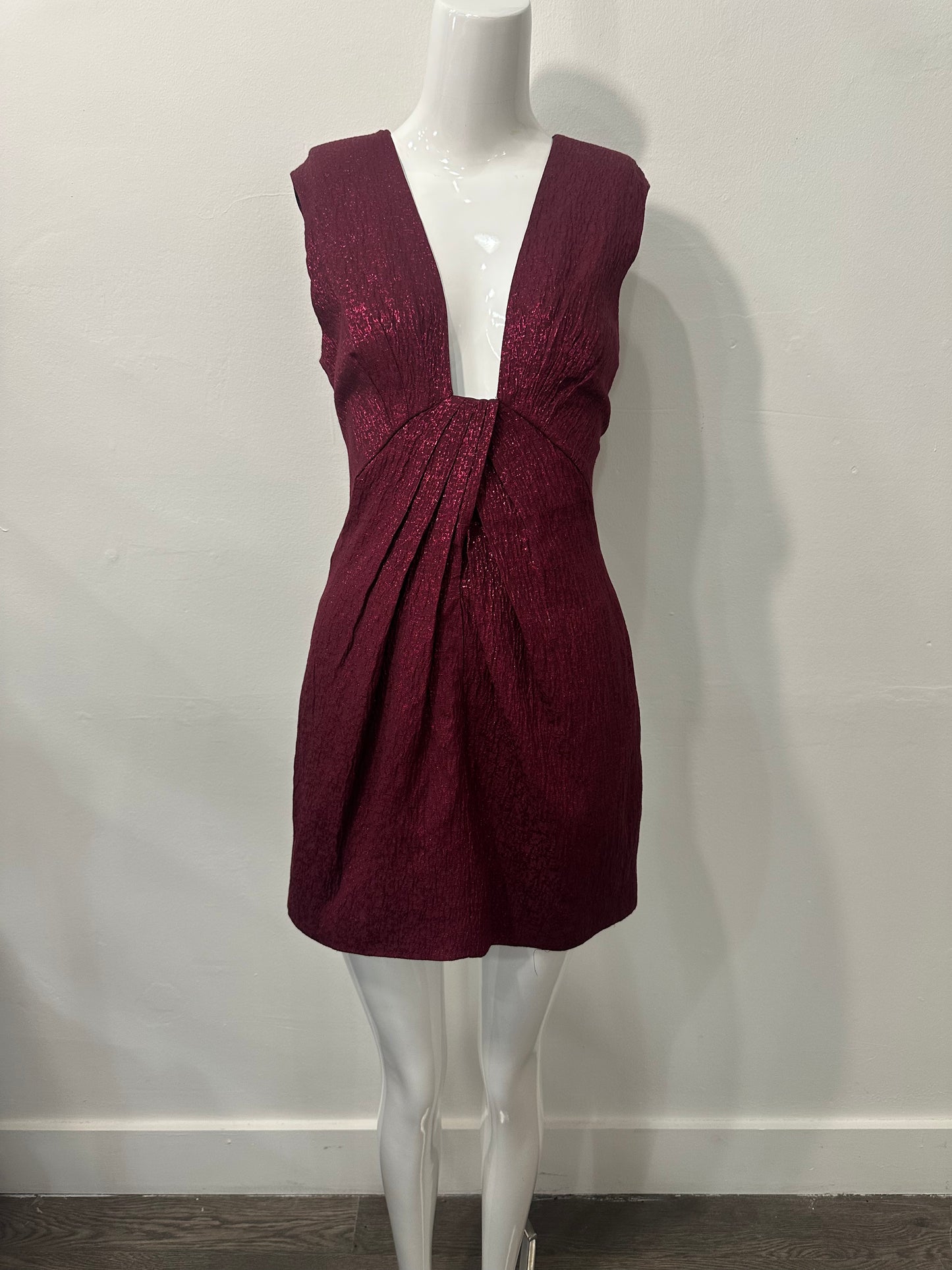 NWT Ramy Brook V-neck Sleeveless Mini Netta Dress Rouge Women's Size 2