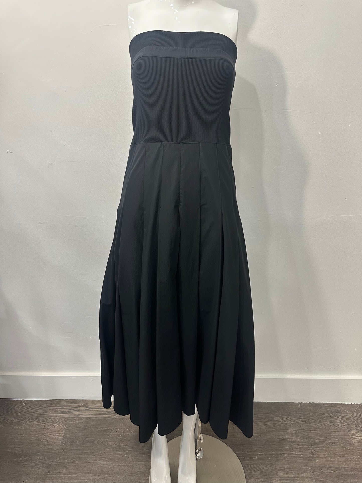 Proenza Schouler White Label Warren Pleated A-line Midi Dress Black Size 0