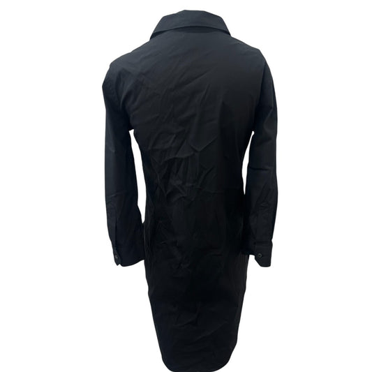 Sara Roka Black Long Sleeves Full Button Down Shirt Dress