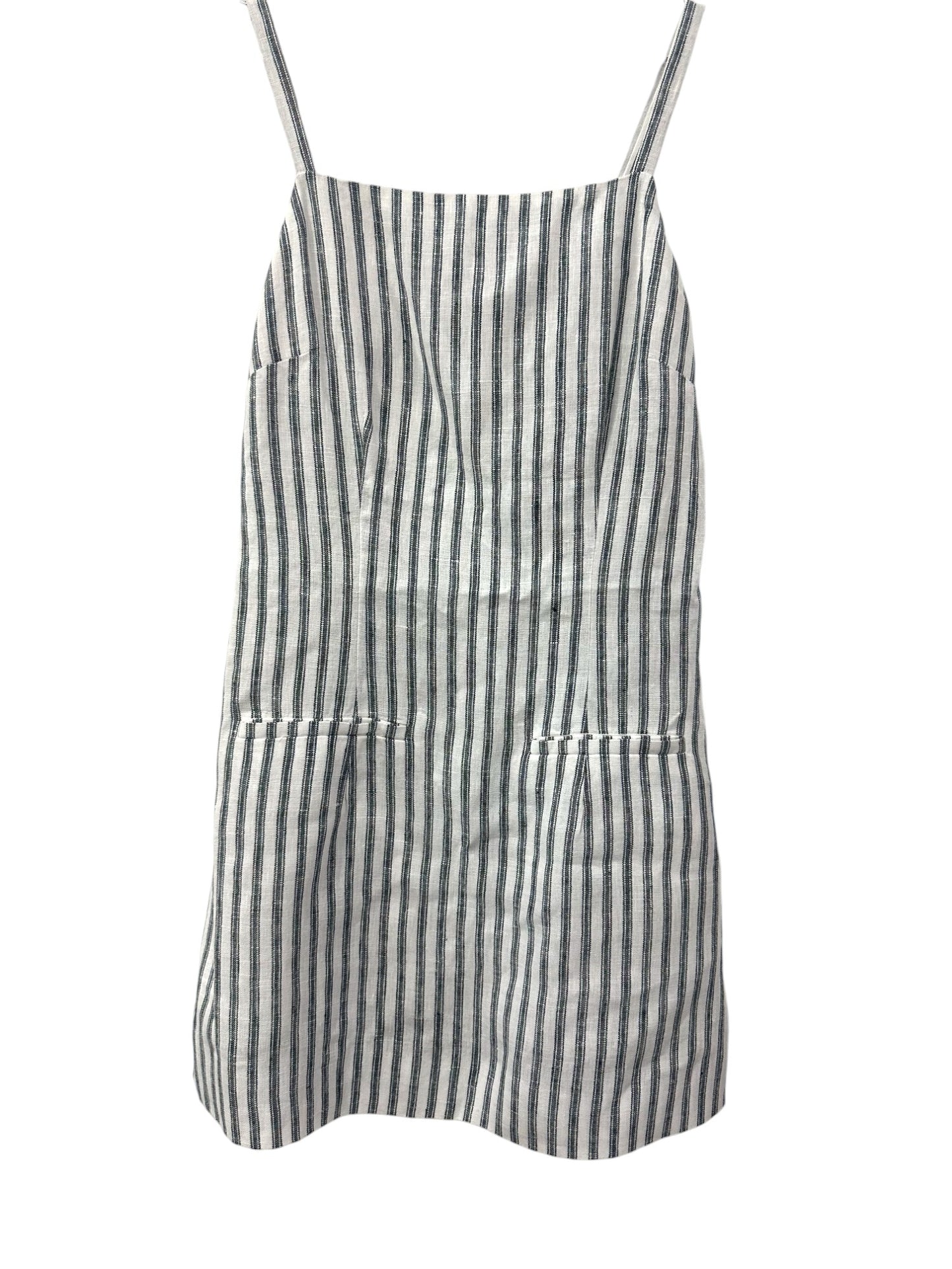Reformation Linen Phillipa Stripe-Print Mini Dress White Blue Women's Size 2