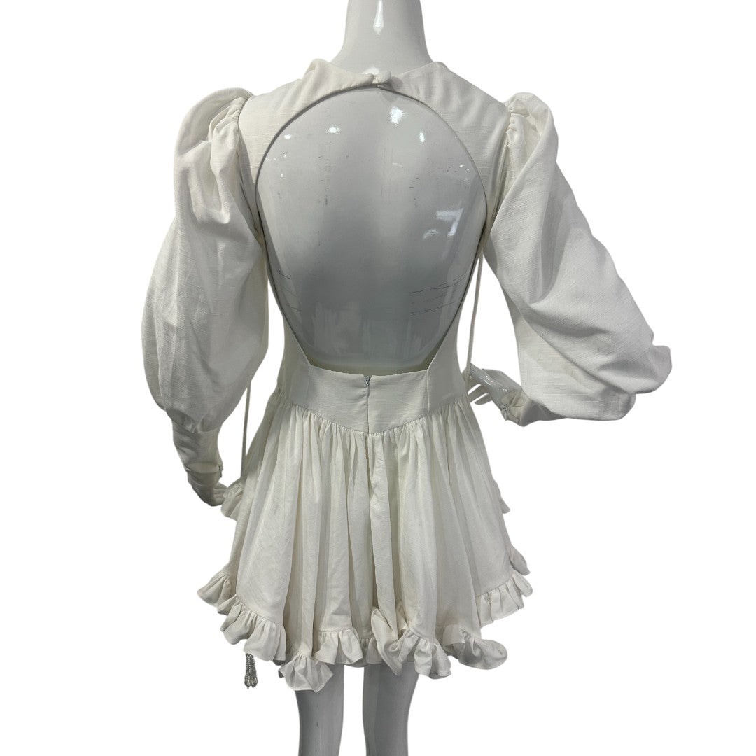 Avory Atelier Shorty White MId-Waist Dress Ruffled Skirt