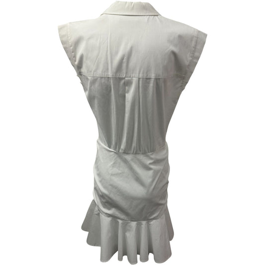Veronica Beard Bell Button Down Ruched Shirtdress White