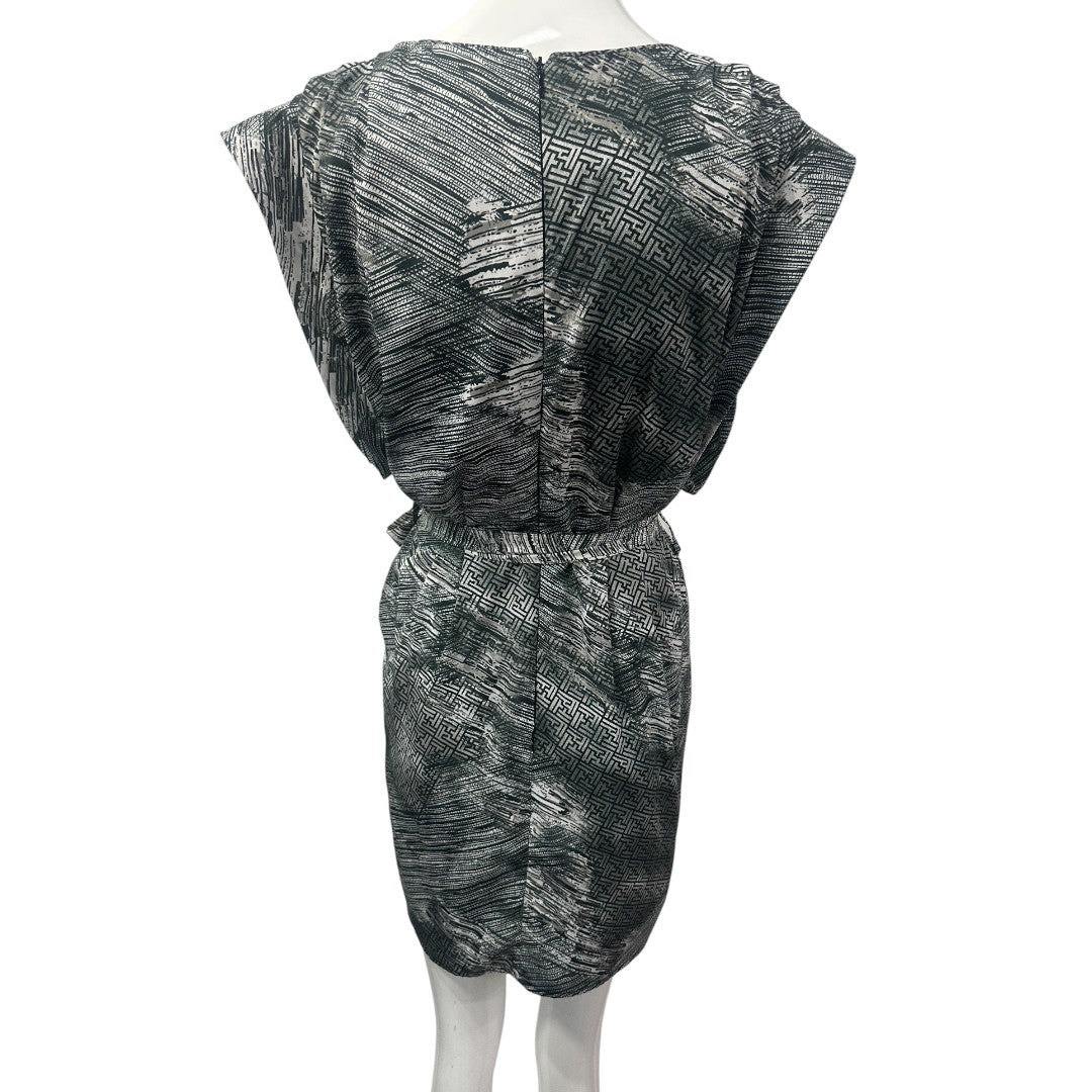 W118 by Walter Baker Gray Sheat Tie Front Dress