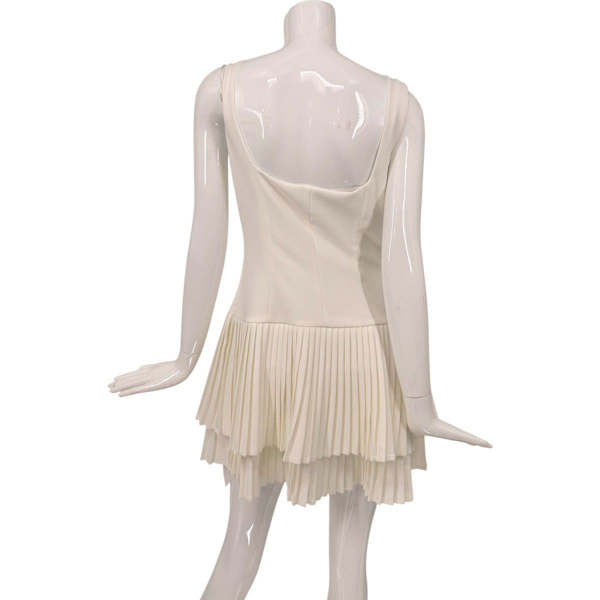 Commence Square Neck Sleeveless Pleated Mini Dress