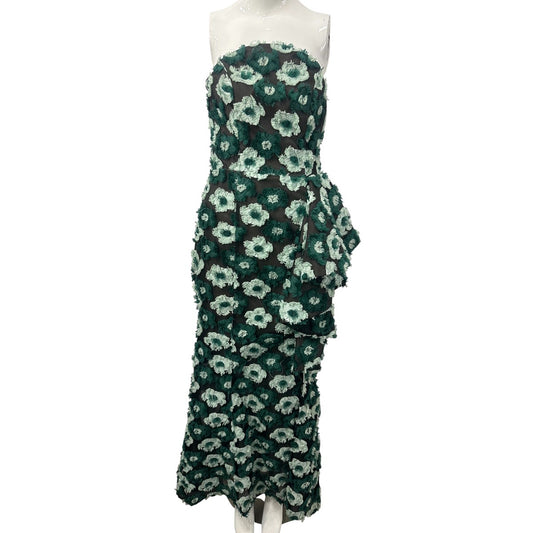Elliatt Green Flora Print Strapless Georgina Hi-Slit Maxi Dress Women's