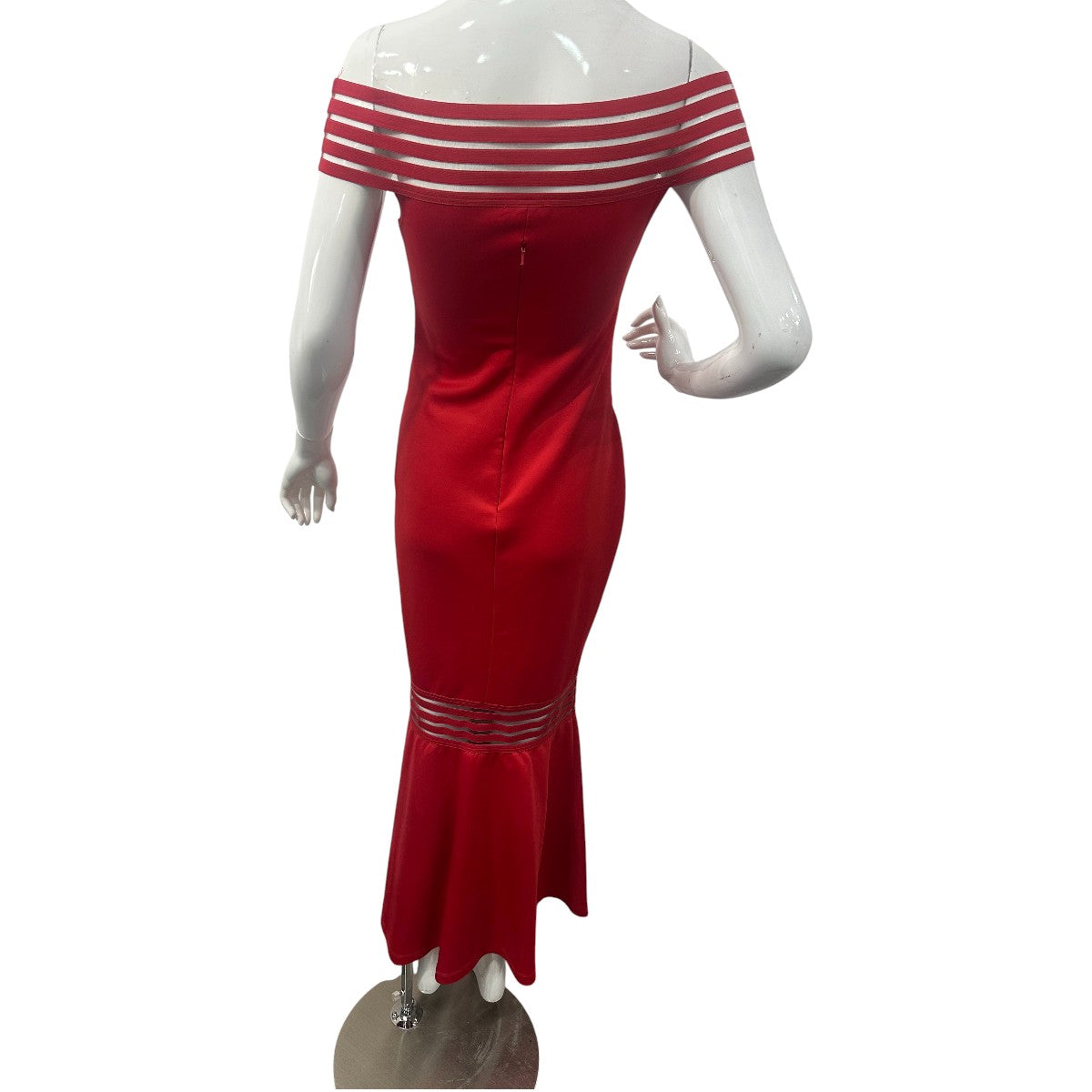 Venus Red Off-the-Shoulder Maxi Mermaid Dress Women's