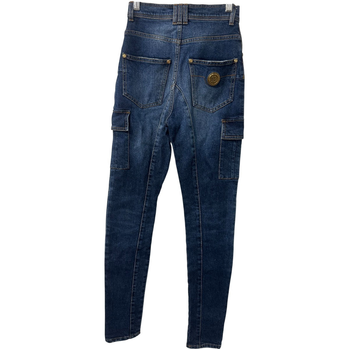 Balmain Blue Faded High-Rise Denim Skinny Jeans Mid Denim Women's