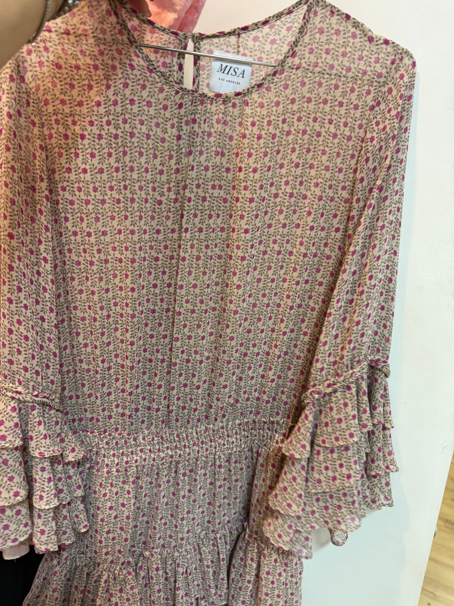 misa los angeles chiffon flower dress
