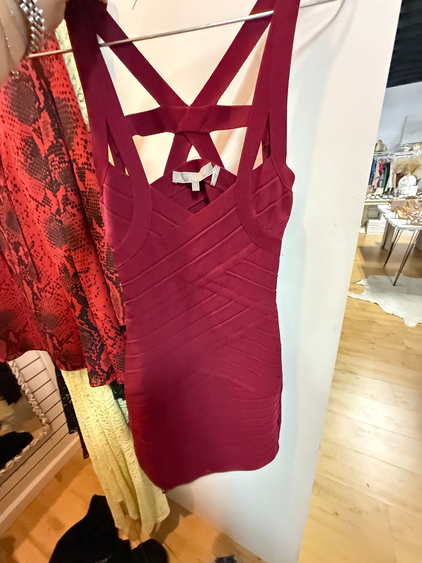 stretta red bandage dress
