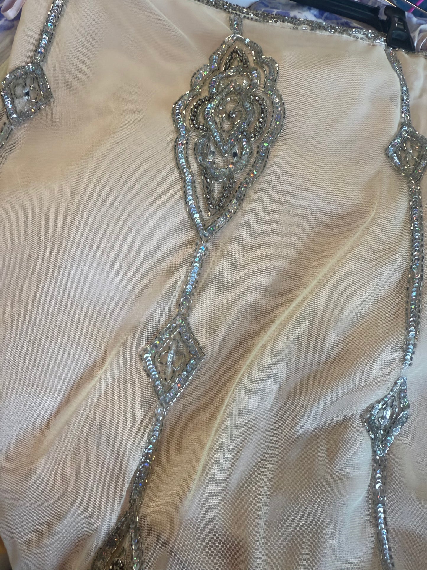 Custom Nude Tulle Beaded dress