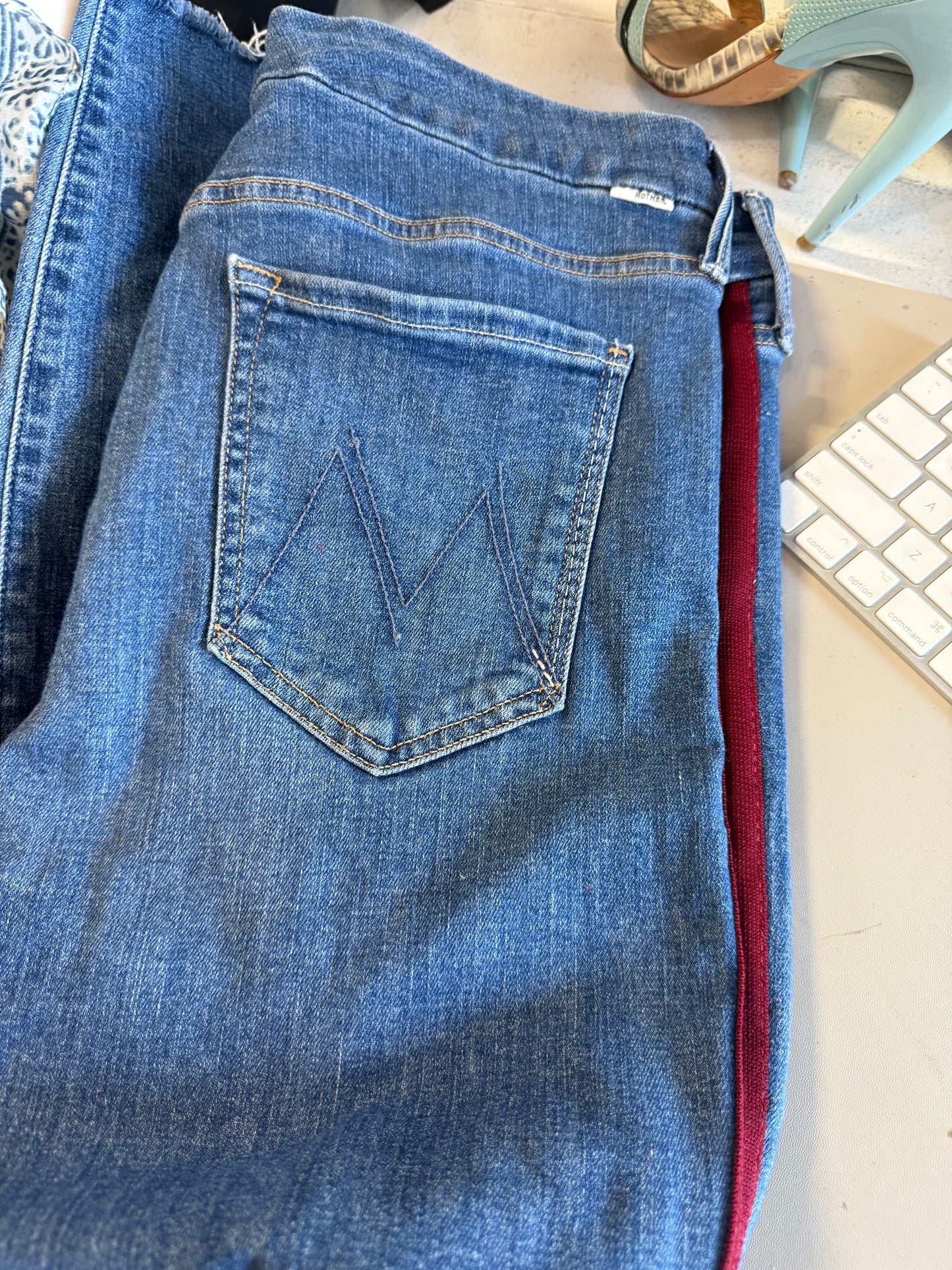 Mother jeans red stripes
