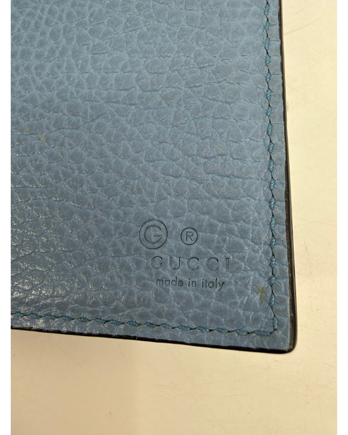 Gucci Interlocking G Light Blue Leather Continental Flap Wallet