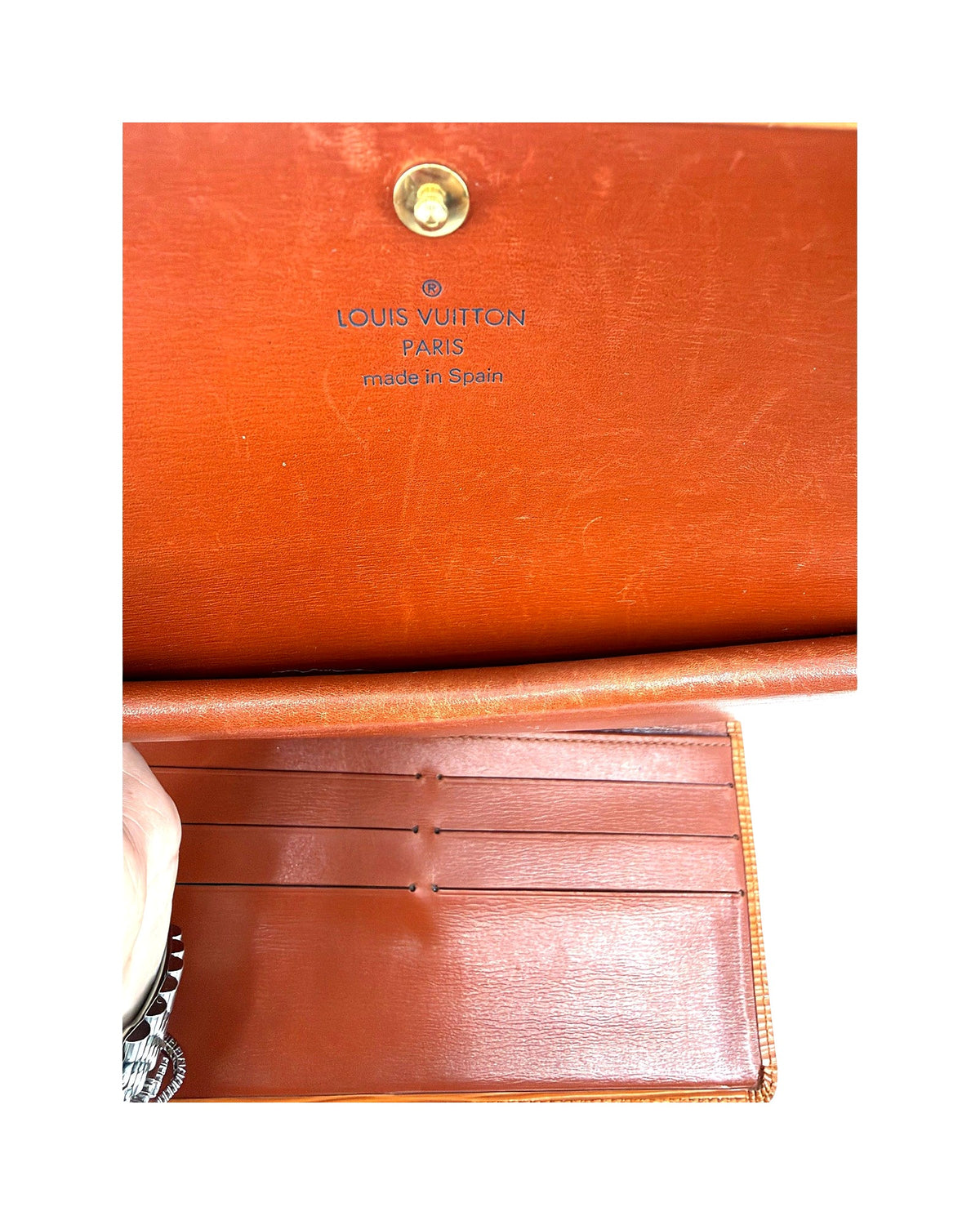 Louis Vuitton Epi Porte Tresor International Wallet Cipango Gold Brown Vintage