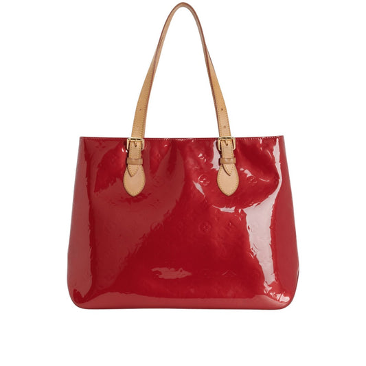 Louis Vuitton Pomme D'Amour Monogram Vernis Brentwood Tote Bag Red