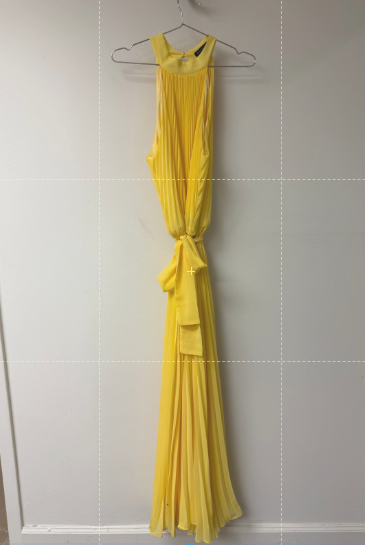 Boston Proper Pleated High Neck Sleeveless Jumpsuit Yellow Women's Size 14