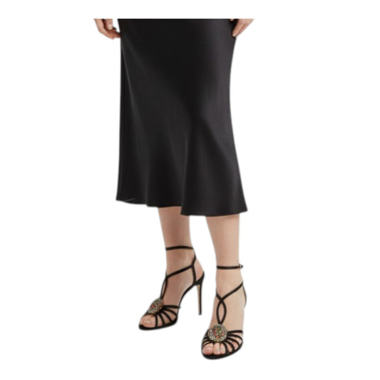 Valentino Garavani Leather Rhinestone Sphere Accent Strappy Sandals