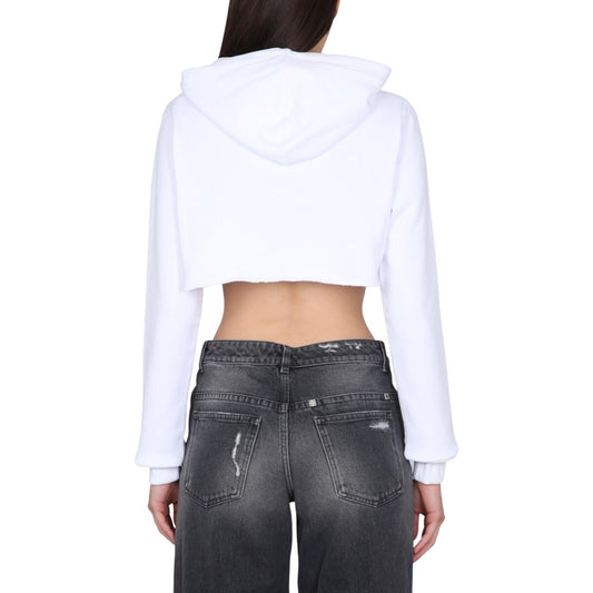 Givenchy Cropped 4G Logo Cotton Long Sleeve Pullover Hoodie