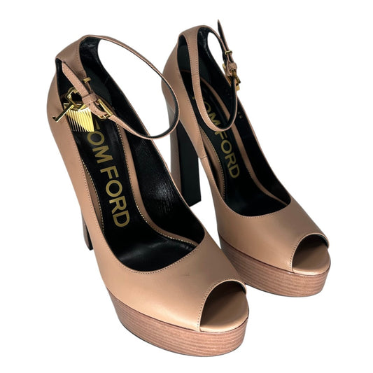 Tom Ford Leather Padlock Platform Pump Heels
