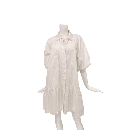 Jonathan Simkhai Cotton Blend Crissy Poplin Mini Shirt Dress