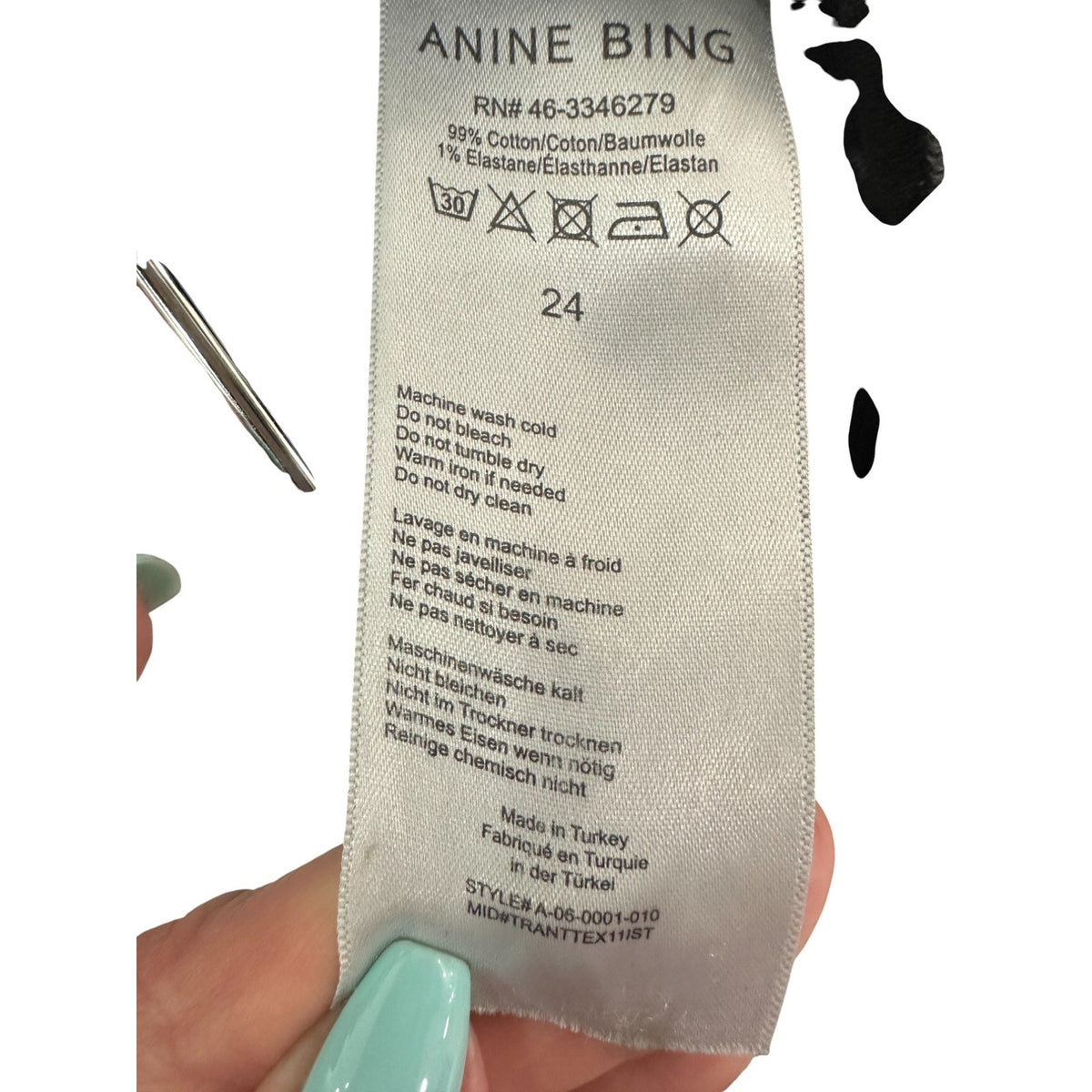 Anine Bing Beck High Rise Skinny Jeans Iron Gray Women's Size 24