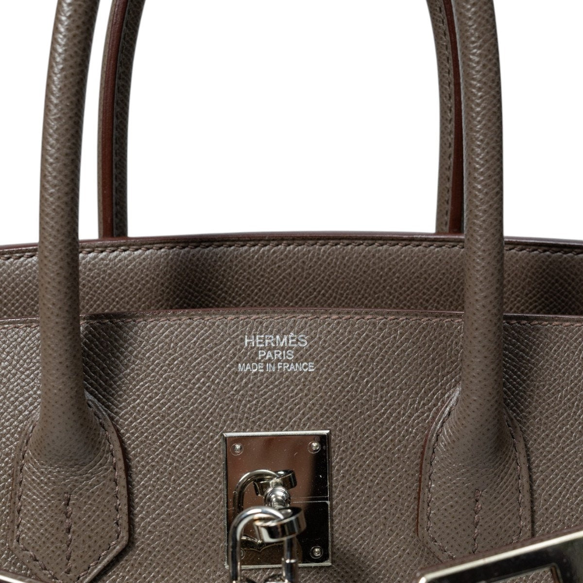 HERMES BIRKIN Togo Leather PHW Etoupe Size 35