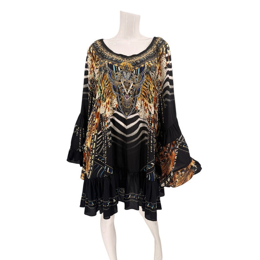 Camilla Silk Lost in Paradise A-Line Frill Mini Dress