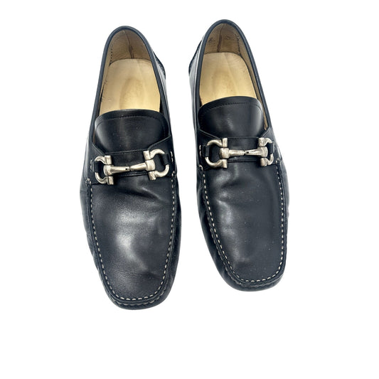 Salvatore Ferragama Leather Gancini Moccasin Driver Loafers