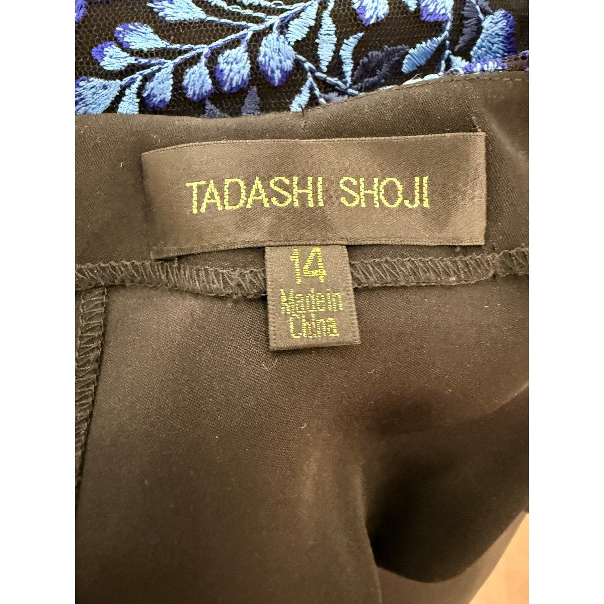 Tadashi Shoji Floral Embroidered Cape Sleeve Shift Mini Dress