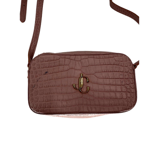 Jimmy Choo Leather Croc Embossed Varenne Crossbody Bag