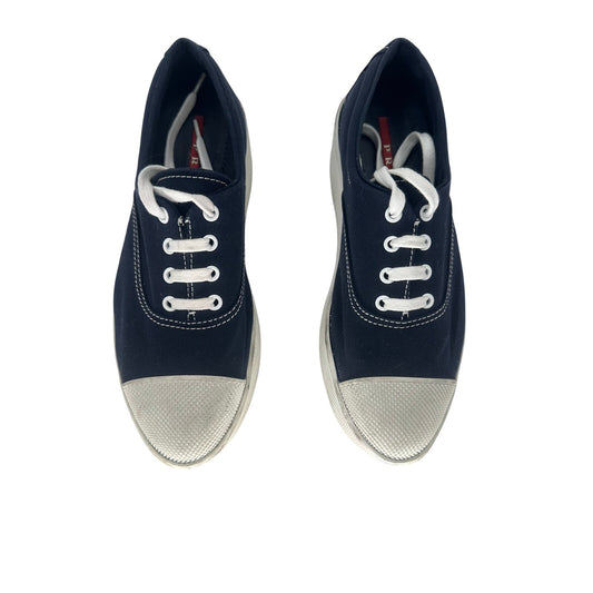 Prada Gabardine Calzature Donna Lace Up Platform Sneakers