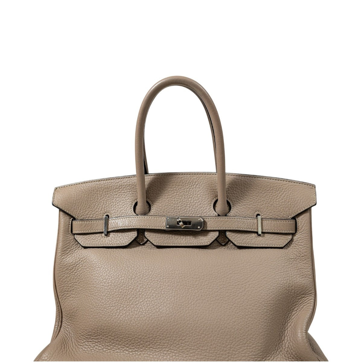 HERMES BIRKIN Clemence Leather PHW Gris Tourterelle Size 35