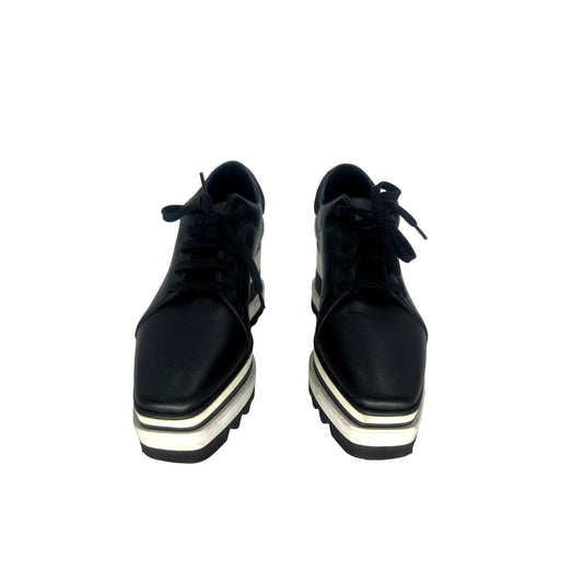 Stella McCartney Vegan Leather Perforated Sneak-Elyse Wedge Sneakers